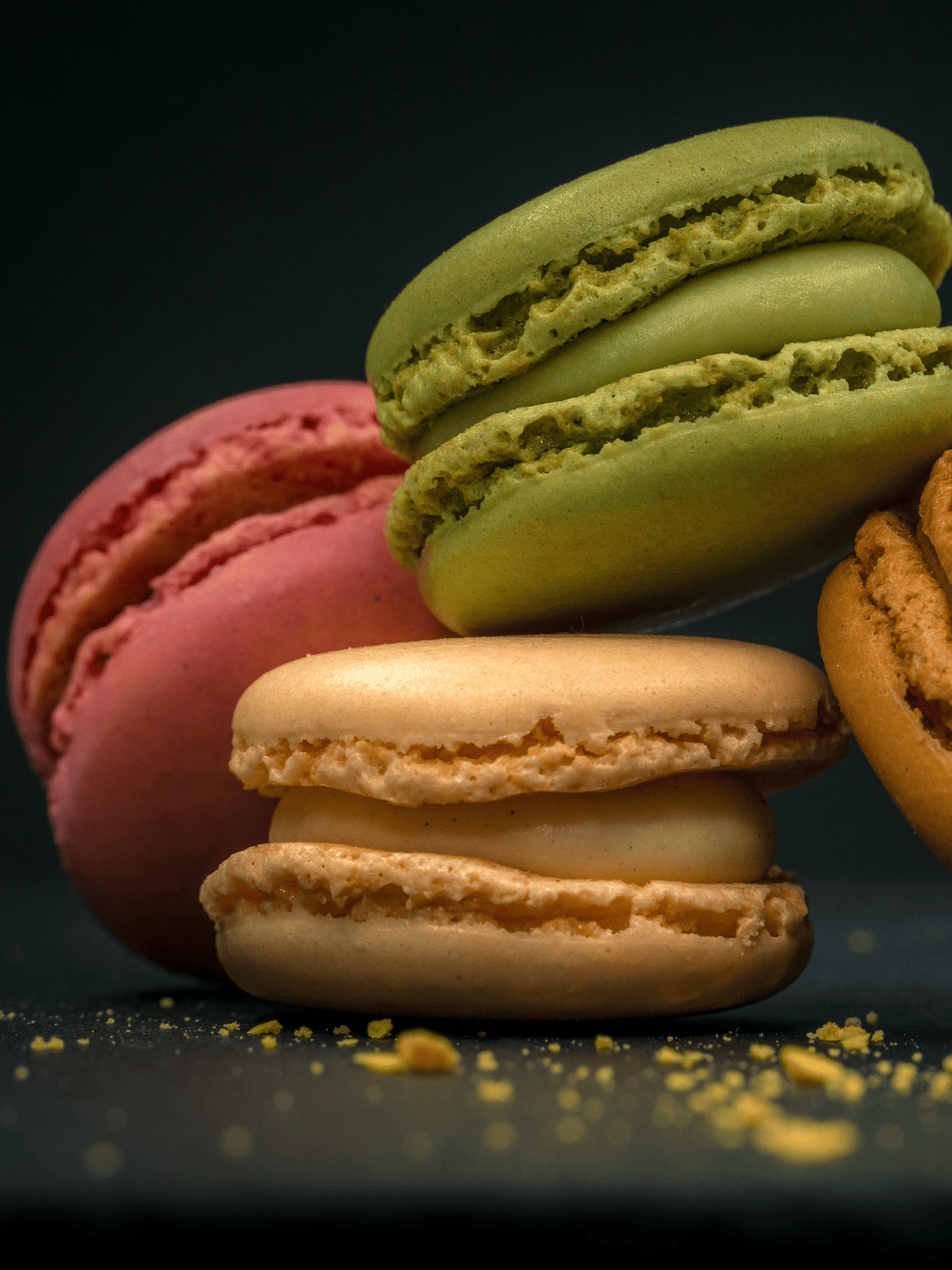 macaron framboise pistache vanille