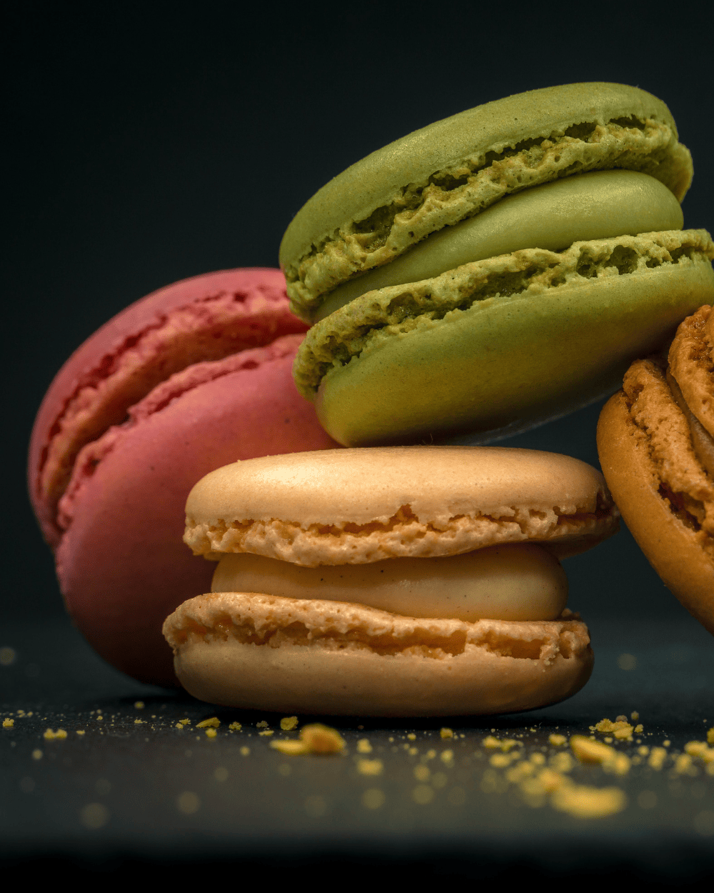 macaron framboise pistache vanille